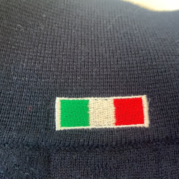 Vintage Maserati navy italian merino lined 1/2 zip sweater unisex EUC - Picture 6 of 6